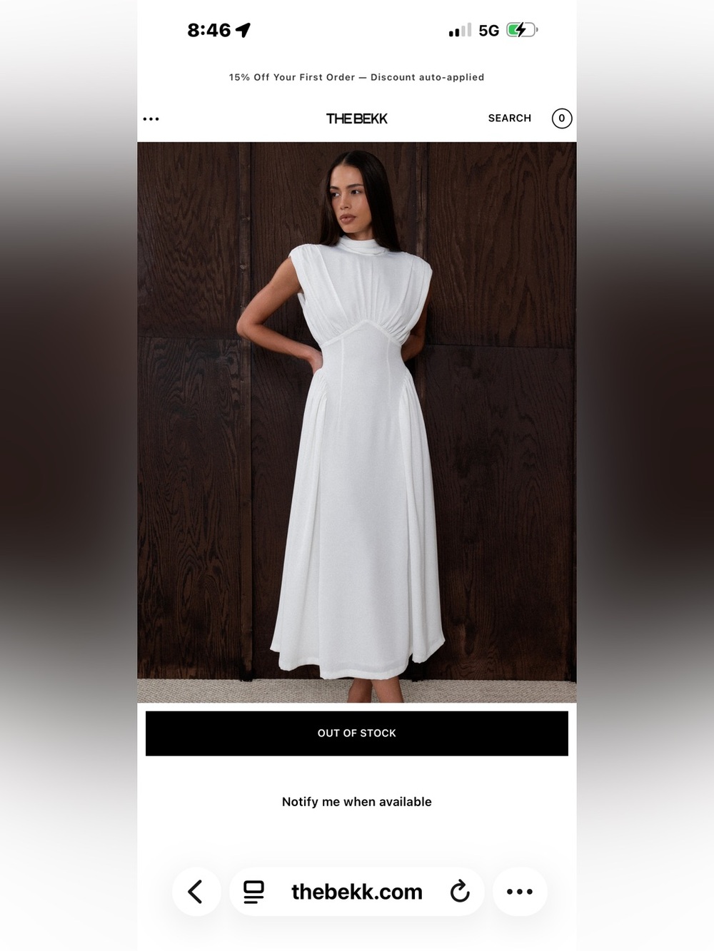 White Midi Dress with Draped Shoulders